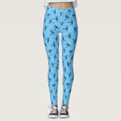 Vintager japanischer Dragonfly, saphil blau Leggings (Vorderseite)
