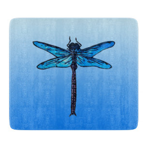 Vintager japanischer Dragonfly, saphil blau Schneidebrett