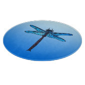 Vintager japanischer Dragonfly, saphil blau Schneidebrett (Ecke)