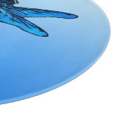 Vintager japanischer Dragonfly, saphil blau Schneidebrett (Ecke)
