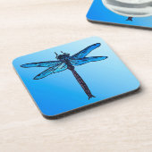 Vintager japanischer Dragonfly, saphil blau Untersetzer (Linke Seite)