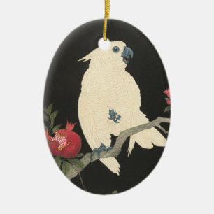 Vintager japanischer feine Kunst  Cockatoo Keramikornament