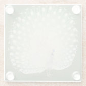 Vintager japanischer feiner weißer Pfau der Glasuntersetzer (Rückseite)