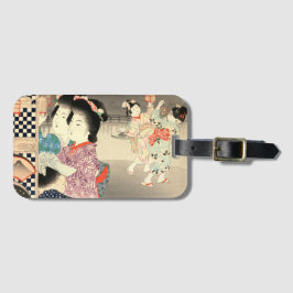 Vintager japanischer Feuerwehrkäfig - Ukiyo-e Gepäckanhänger