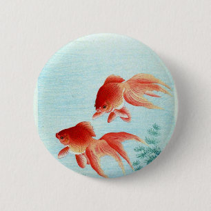 Vintager japanischer Fisch-Druck Button