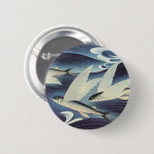 Vintager japanischer Fisch im Ozean, Japonismus Button (Vorne & Hinten)