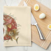 Vintager japanischer Fisch und Bambus-Blätter Kuns Geschirrtuch (Viertel Falte)