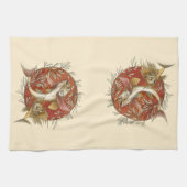 Vintager japanischer Fisch und Bambus-Blätter Kuns Geschirrtuch (Horizontal)