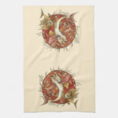 Vintager japanischer Fisch und Bambus-Blätter Kuns Geschirrtuch (Vertikal)