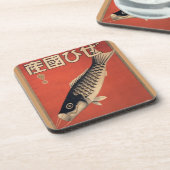 Vintager japanischer Fisch-Untersetzer Getränkeuntersetzer (Linke Seite)