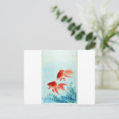 Vintager japanischer Fischdruck Postkarte (Stehend Vorderseite)