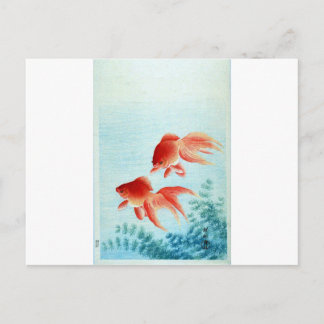 Vintager japanischer Fischdruck Postkarte