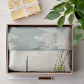 Vintager Japanischer Garten Blue Willow Lake Pagod Seidenpapier (Geschenk)