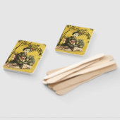 Vintager japanischer Geisha und Demon Hand Fan Fächer (Non-assembled)