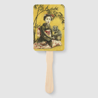 Vintager japanischer Geisha und Demon Hand Fan Fächer