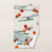 Vintager japanischer Herbst hinterlässt traditione Badhandtuch Set (Handtuch)