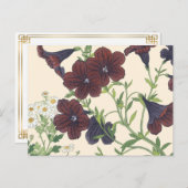 Vintager japanischer Holzblock-Blumenzauber Postkarte (Vorne/Hinten)