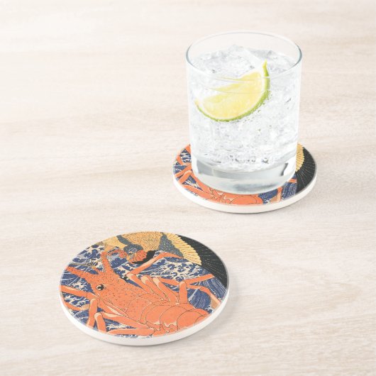 Vintager japanischer Hummer und Bird Getränkeuntersetzer (Seite)