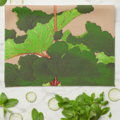 Vintager japanischer Hydrangea. Rosa und Grün Küchentuch (Gefaltet)