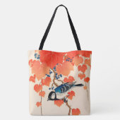 Vintager japanischer Jay Bird und Herbstgrapevine Tasche (Rückseite)