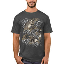 Vintager japanischer Karpfen in Wellen