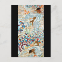 Vintager japanischer Karpfen und fließendes Wasser