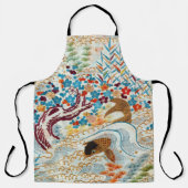 Vintager japanischer Karpfen und fließendes Wasser Schürze (Vorderseite)