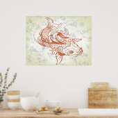 Vintager japanischer Koi-Fisch Art 2 Poster (Küche)