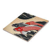 Vintager japanischer Koi Fisch Fliese (Seite)
