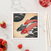 Vintager japanischer Koi Fisch Serviette (Beispiel)