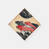 Vintager japanischer Koi Fisch Serviette (Ecke)