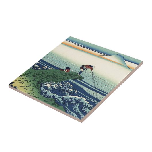 Vintager japanischer Kunstkajikazawa-Fischer Fliese (Seite)