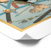 Vintager japanischer Kunstwarrier Monk Kuniyoshi Poster (Ecke)