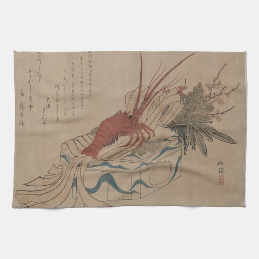 Vintager japanischer Lobster Art Küchentücher (Horizontal)
