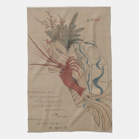 Vintager japanischer Lobster Art Küchentücher (Vertikal)