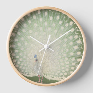 Vintager japanischer Pfau der feinen Kunst-  Uhr
