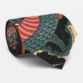 Vintager japanischer roter Drache Krawatte (Gerollt)