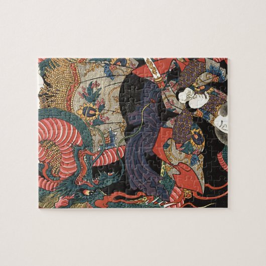 Vintager japanischer Roter Drache Puzzle (Horizontal)