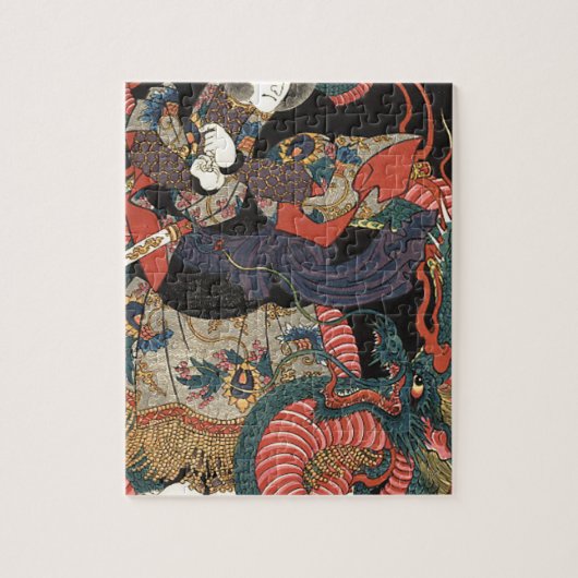 Vintager japanischer Roter Drache Puzzle (Vertikal)