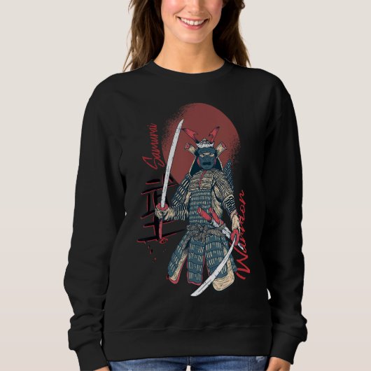 Vintager japanischer Samurai Bushido Warrior Sweatshirt (Vorderseite)