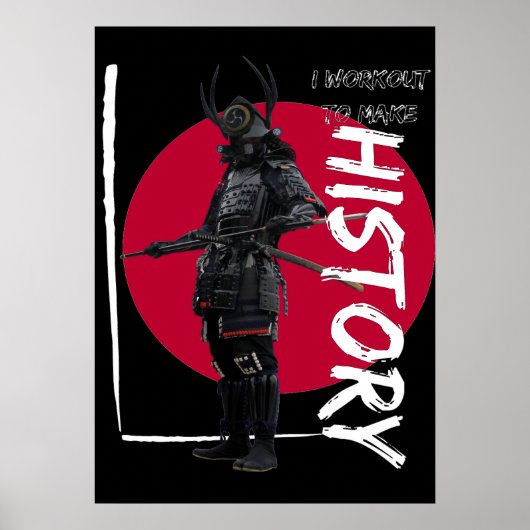 Vintager japanischer Samurai-Krieger Poster (Vorne)
