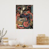 Vintager japanischer Schlachtdrache Poster (Küche)