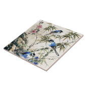 Vintager japanischer Vogel Blossom Fliese (Seite)