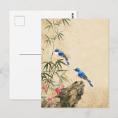 Vintager japanischer Vogel Blossom Postkarte (Vorne/Hinten)