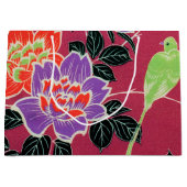 Vintager japanischer Vogel und Blume Große Geschenktüte (Vorderseite)