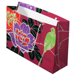 Vintager japanischer Vogel und Blume Große Geschenktüte