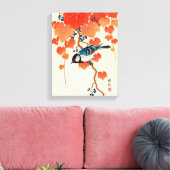 Vintager japanischer Vogel und Herbstgrapevine Leinwanddruck (Insitu (Wohnzimmer))