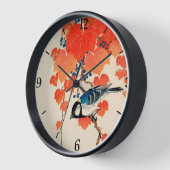Vintager japanischer Vogel und Herbstgrapevine Uhr (Winkel)
