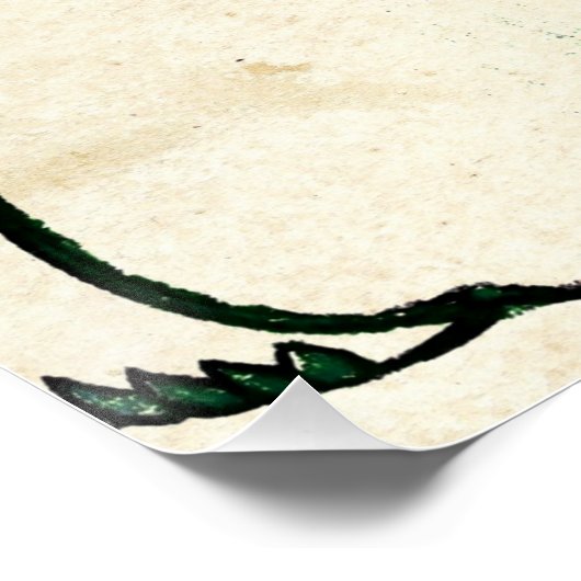 Vintager japanischer Vogel und Wisteria Poster (Ecke)