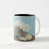 Vintager japanischer Vulkan Landschaft Art Kaffee Zweifarbige Tasse (VorderseiteRechts)